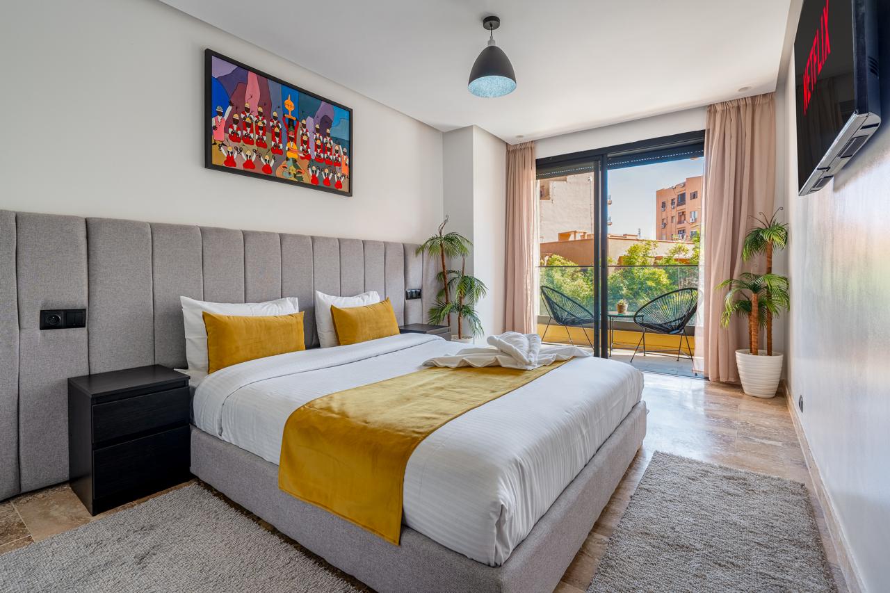 Appartement Moderne 1 Chambre avec Balcon au Centre de Guéliz