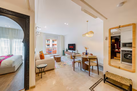 Appartement Moderne 1 Chambre avec Cinéma, Balcon & Xbox — Guéliz Centre