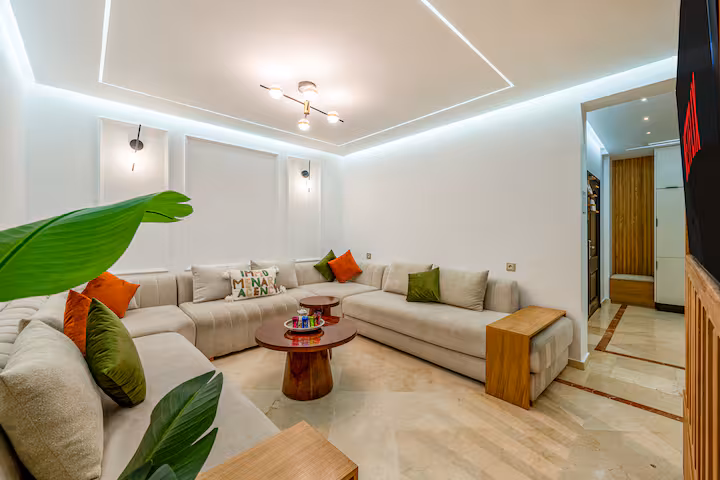 Appartement Moderne 3 Chambres avec Parking Privé au Cœur de Guéliz