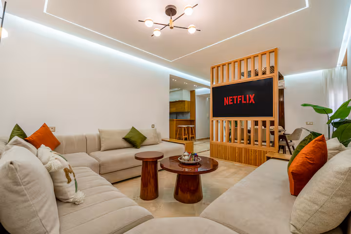 Appartement Moderne 3 Chambres avec Parking Privé au Cœur de Guéliz